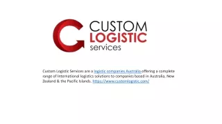 custom logistic services are a logistic companies