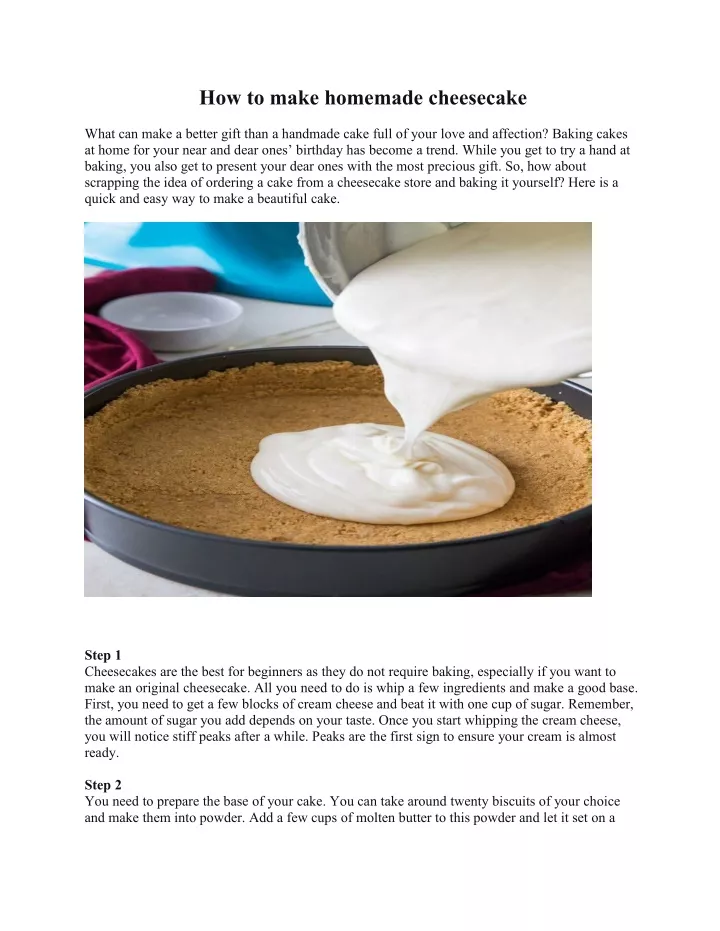 how to make homemade cheesecake