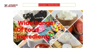 Food Ingredients Manufacturer In India - Advance Inorganics