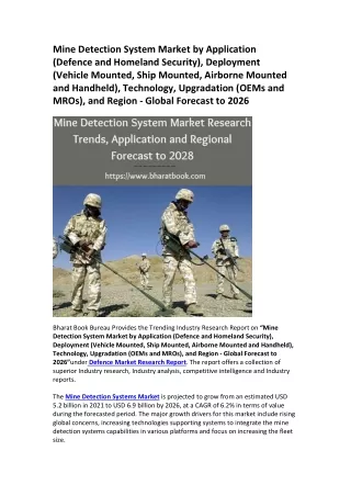 mine detection system market by application