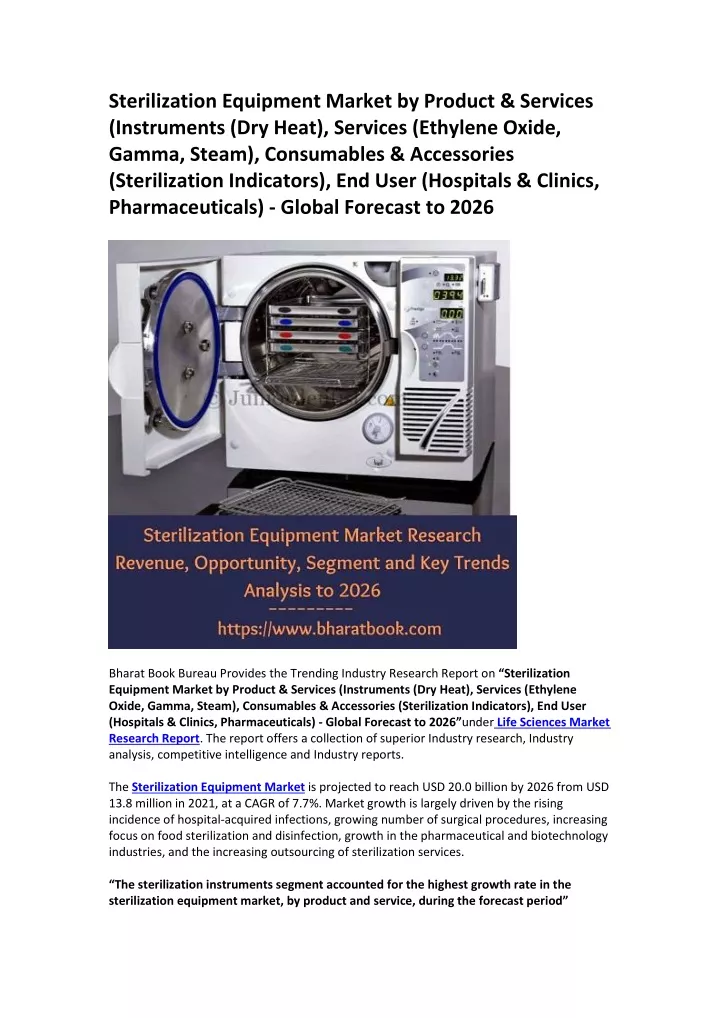 sterilization equipment market by product