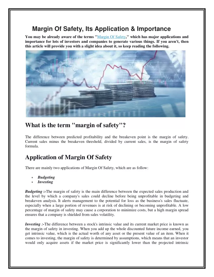 margin of safety its application importance