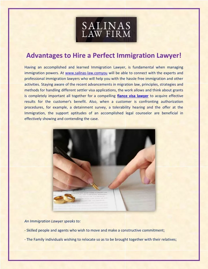 advantages to hire a perfect immigration lawyer