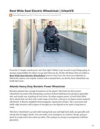 Best Wide Seat Electric Wheelchair