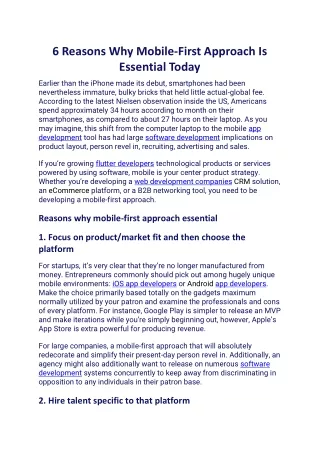 6 reasons why mobile first approach is essential