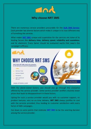 Why choose NRT SMS