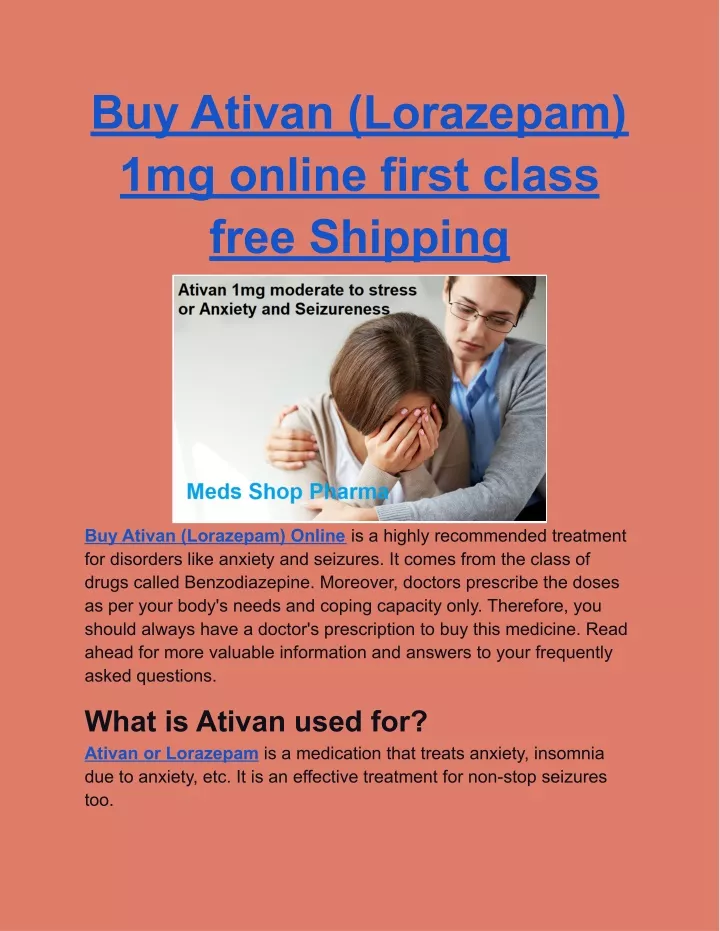 buy ativan lorazepam 1mg online first class free