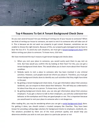 Top 4 Reasons To Get A Tenant Background Check Done