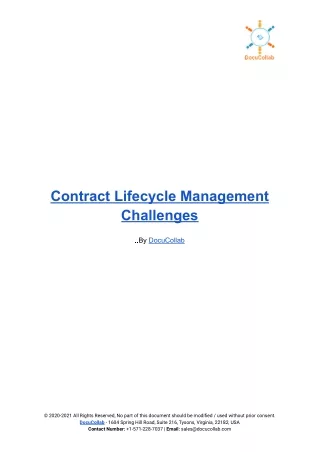 Contract Lifecycle Management Challenges