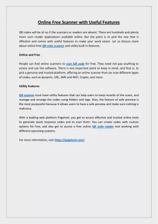 Online Free Scanner with Useful Features
