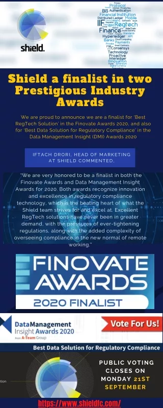 shield a finalist in two prestigious industry
