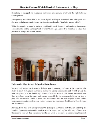 how to choose which musical instrument to play