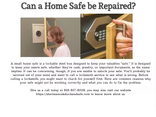 can a home safe be repaired