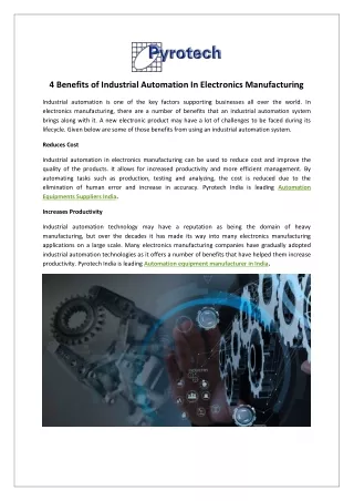 4 benefits of industrial automation