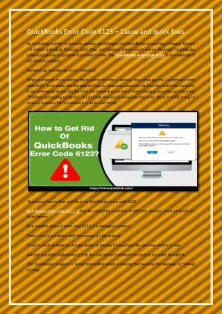 quickbooks error code 6123 cause and quick fixes