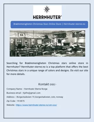 Brødremenigheten Christmas Stars Online Store | Herrnhuter-sterne.no
