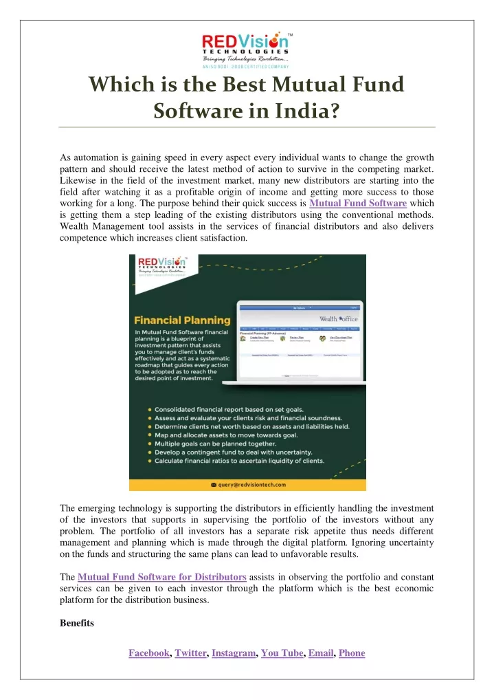 which is the best mutual fund software in india