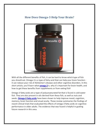 how does omega 3 help your brain