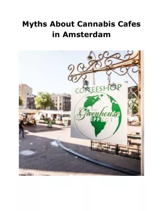 Myths About Cannabis Cafes in Amsterdam