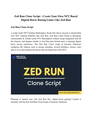 zed run clone script create your own nft based