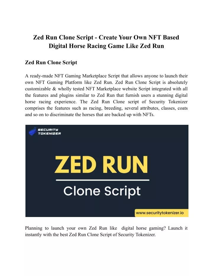 zed run clone script create your own nft based