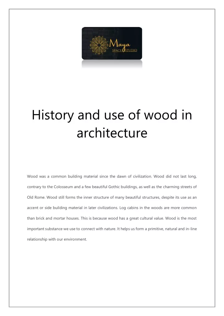 history and use of wood in architecture