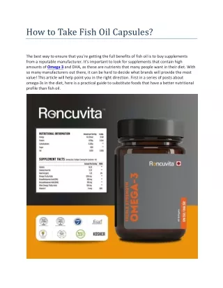 how to take fish oil capsules