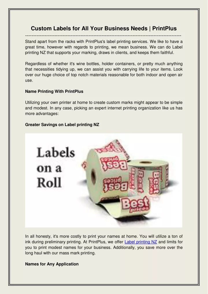 custom labels for all your business needs