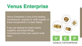 Top 5 Brass Fittings Manufacturers in USA - Venus Enterprise