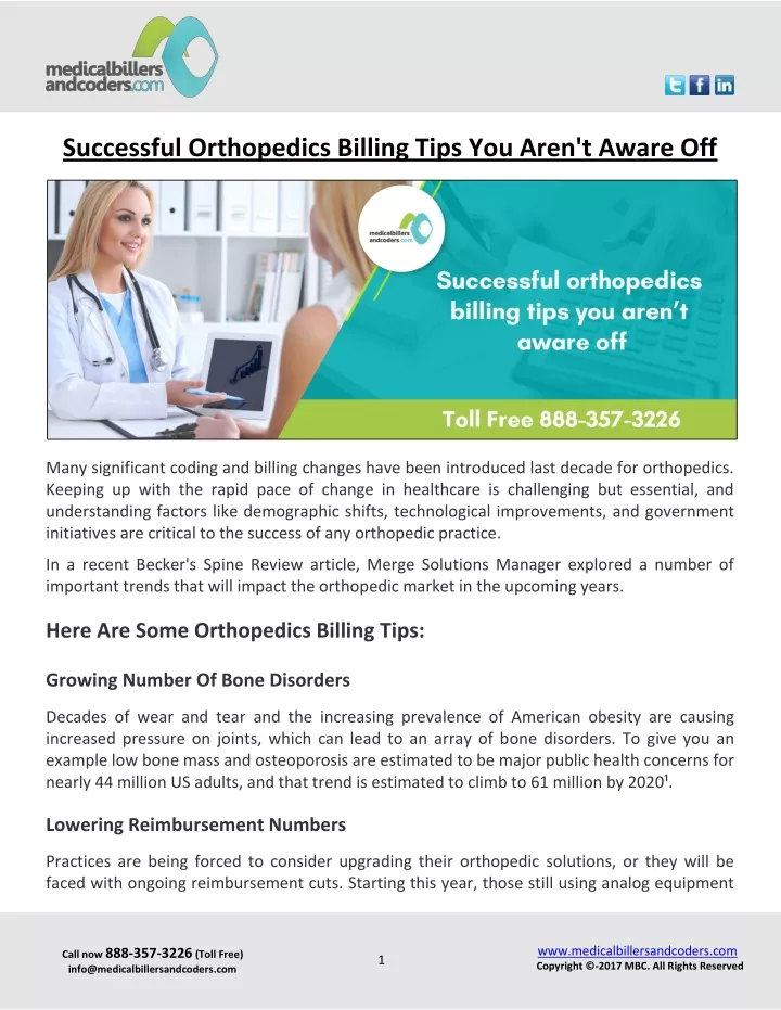 successful orthopedics billing tips you aren