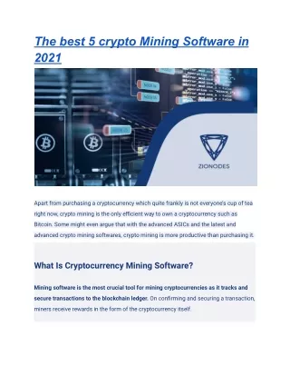 the best 5 crypto mining software in 2021