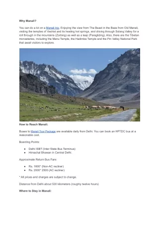 why manali
