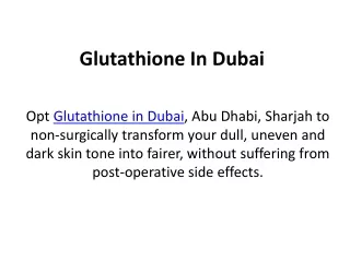 glutathione in dubai