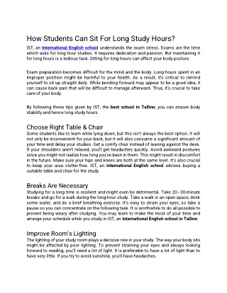 how students can sit for long study hours