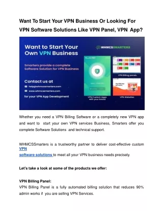 Want To Start Your VPN Business Or Looking For VPN Software Solutions?