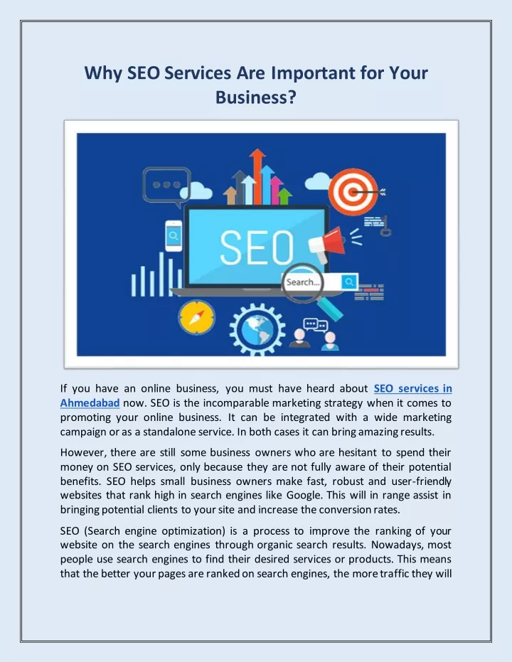 why seo services are important for your business