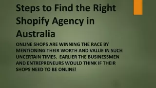 Steps to Find the Right Shopify Agency in Australia