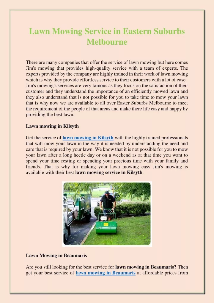 lawn mowing service in eastern suburbs melbourne