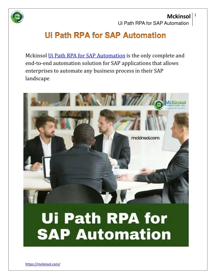 mckinsol ui path rpa for sap automation