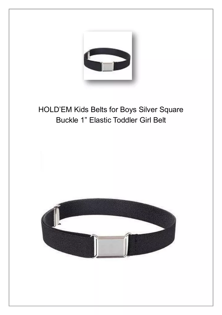hold em kids belts for boys silver square buckle