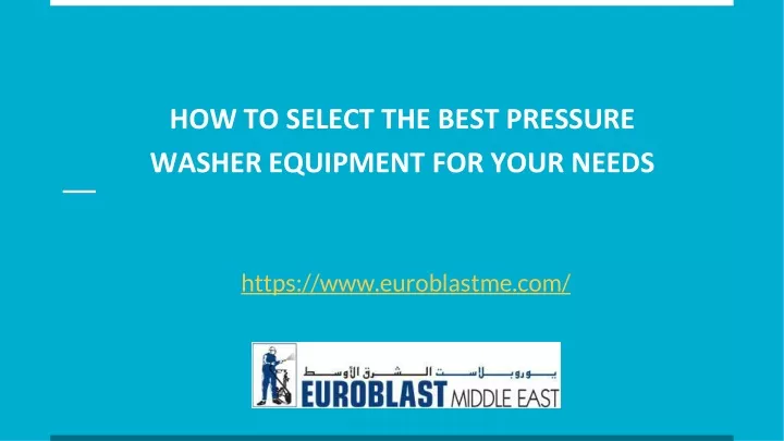 how to select the best pressure washer equipment