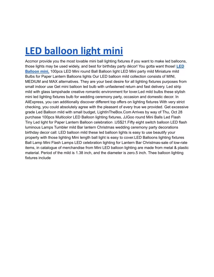 led balloon light mini