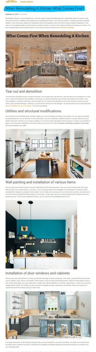 When Remodeling A Kitchen What Comes First