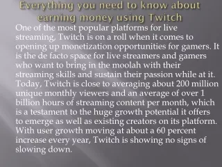 everything you need to know about earning money using twitch