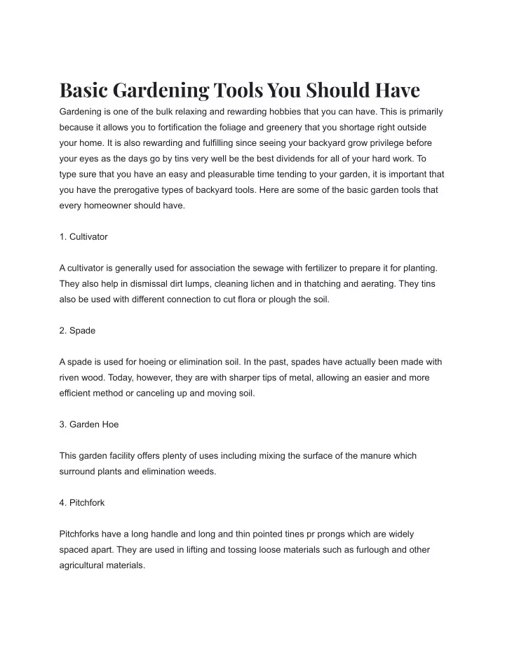 basic gardening tools you should have gardening