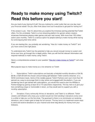 ready to make money using twitch read this before