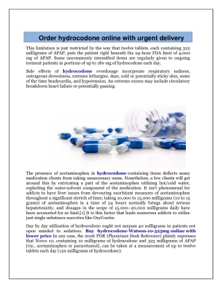 Order hydrocodone online with immediately