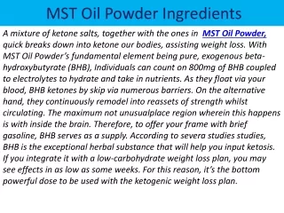 mst oil powder ingredients
