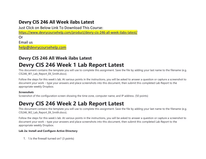 devry cis 246 all week ilabs latest just click