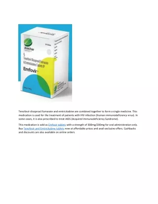 tenofovir disoproxil fumarate and emtricitabine
